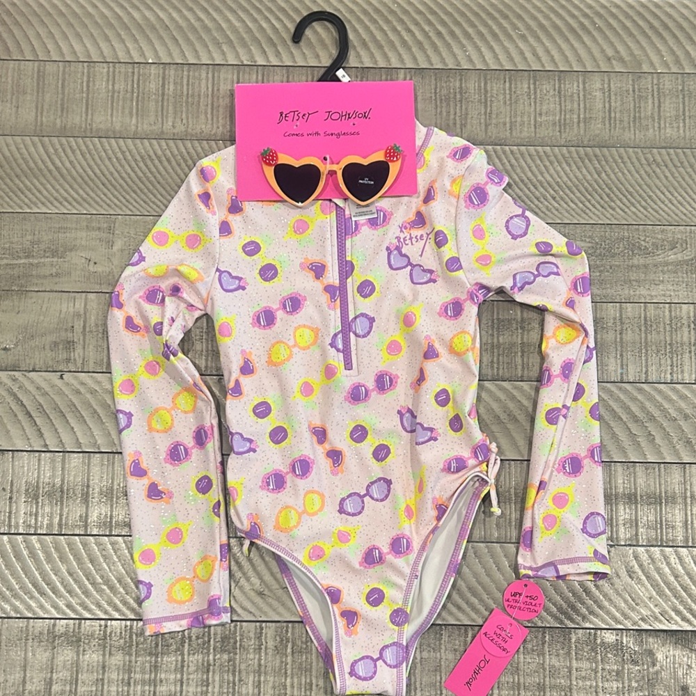 Betsey Johnson Kids Rashguard - Pink and Green Candy Print